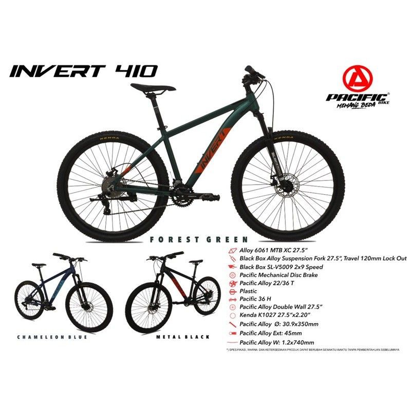 MTB 27,5 PACIFIC INVERT 410 (ALLOY, 2x9spd)