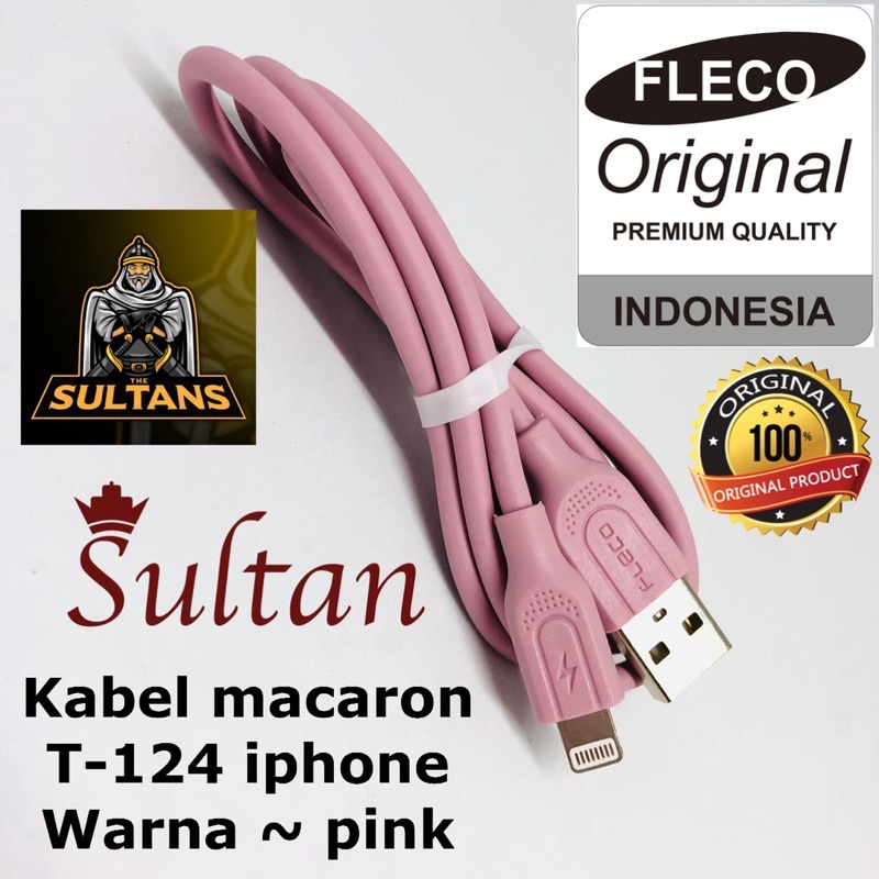 (1PCS ) GROSIR KABEL DATA FLECO T123 MICRO MACARON SOFT COLOUR  ORIGINAL FASTCHARGING TREN MASA KINI