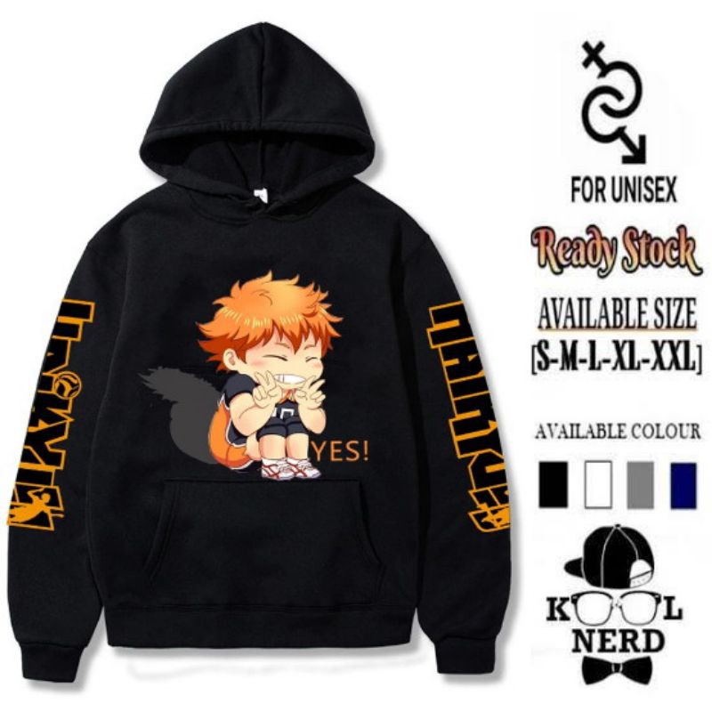 HINATA SHOYO ANIME HOODIE JUMPER HAIKYUU KARASUNO TEAM HKNATA SHOYO CHIBI CHARACTER SEASON SECOND