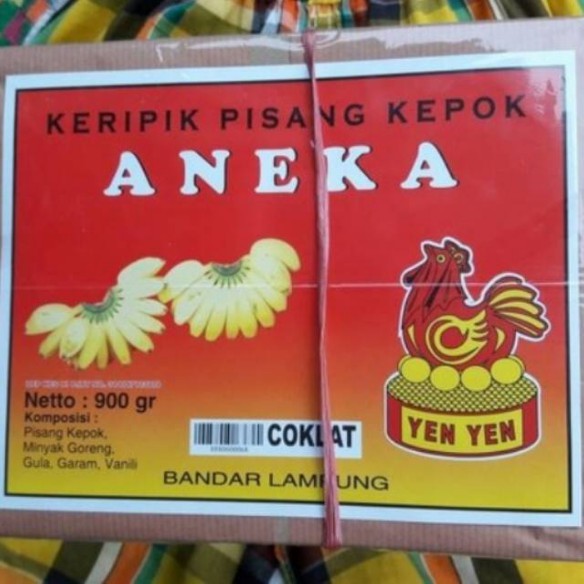 KERIPIK PISANG KEPOK DUS BOX KOTAK BESAR 900GRAM ANEKA RASA OLEH OLEH KHAS LAMPUNG  YEN-YEN DUS BOX KOTAK BESAR KB BERAT PENGEMASAN KILOAN 1KG