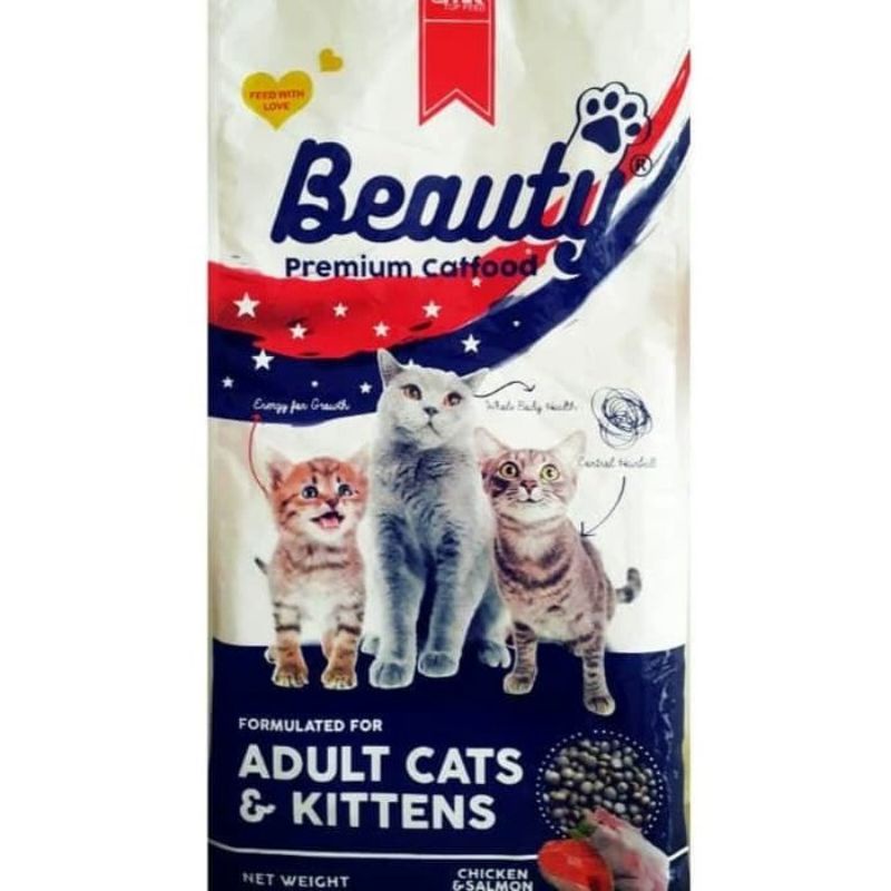 Makanan kucing beauty kitten/adult 1kg bentuk bulat