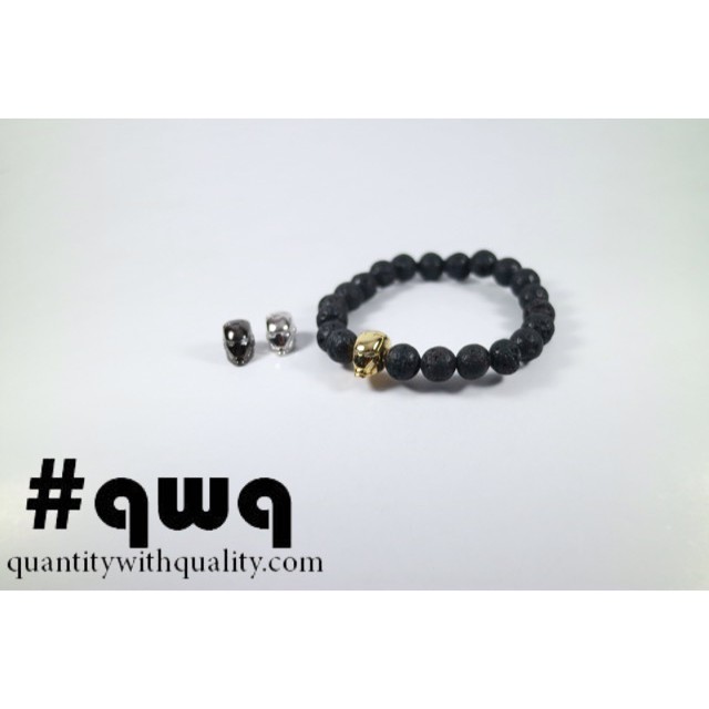 gelang batu lava stone ironman pria wanita karet bangle yoga