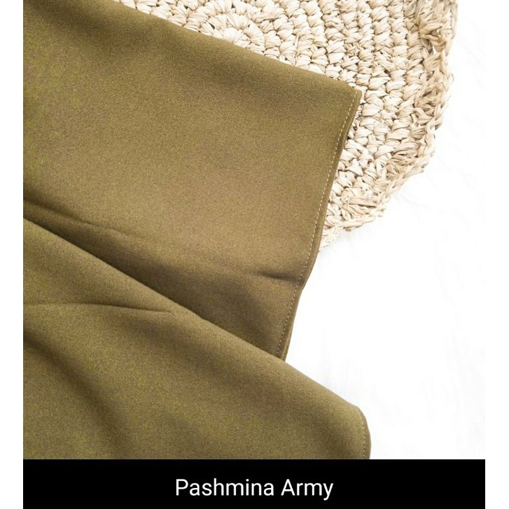 Pashmina 200x75 Diamond Ceruty Halus Pasmina Panjang Phasmina Basic Non Instan Grosir Sleman Jogja-Pashmina Army