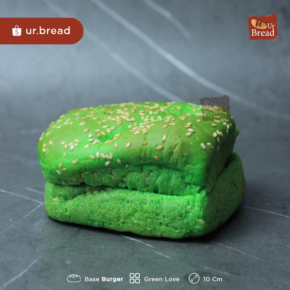 Roti Burger Love Hijau 10cm | Base Burger Love 10cm Green