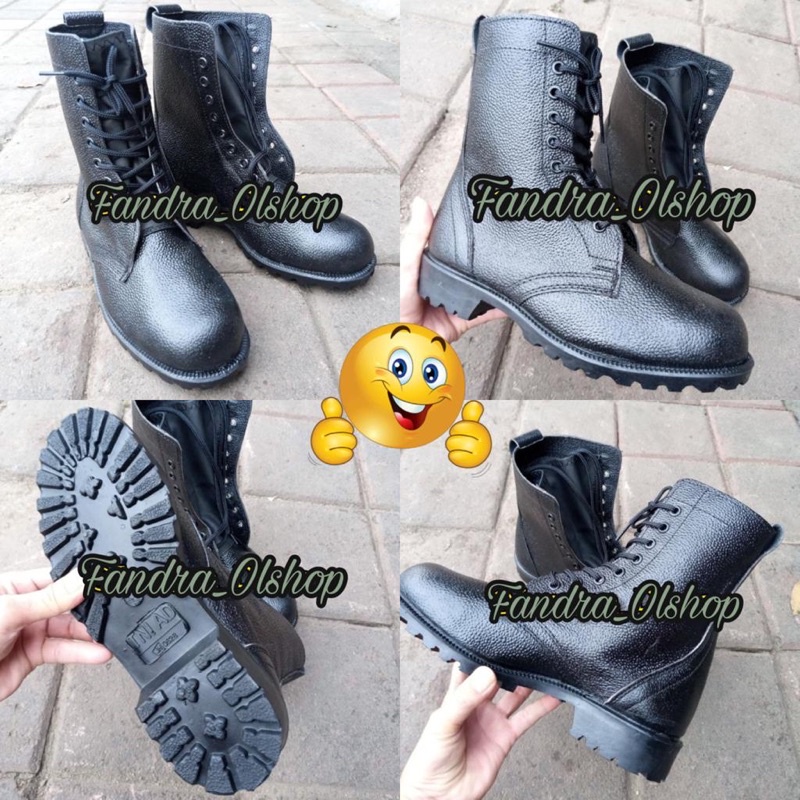 SEPATU PDL KULIT JERUK MOLDING STANDAR TNI AD SATPAM SECURITY. Kualitas Terbaik 