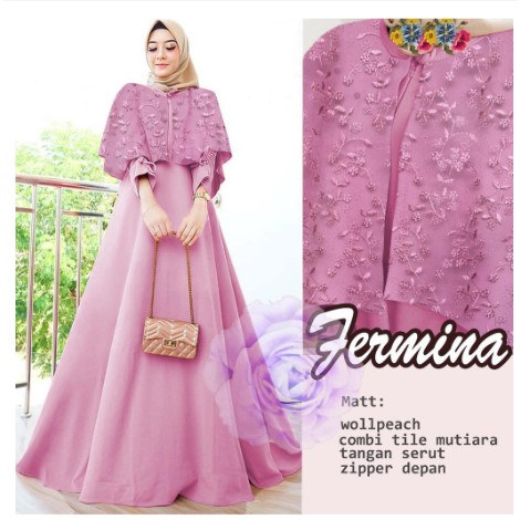 TERLARIS Ashanty Gown baju pesta Brokat Tabur mutiara velvet