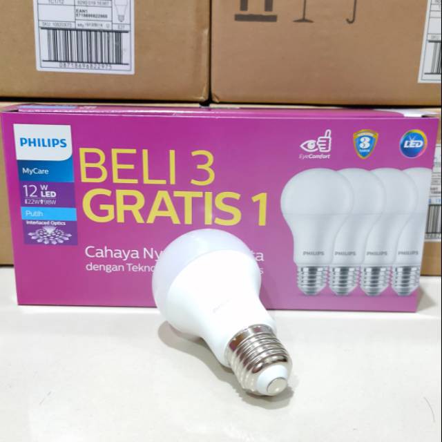 Paket Isi 4 Pcs Lampu Led Philips 12 Watt 12watt 12w 12 W Putih White Original Shopee Indonesia