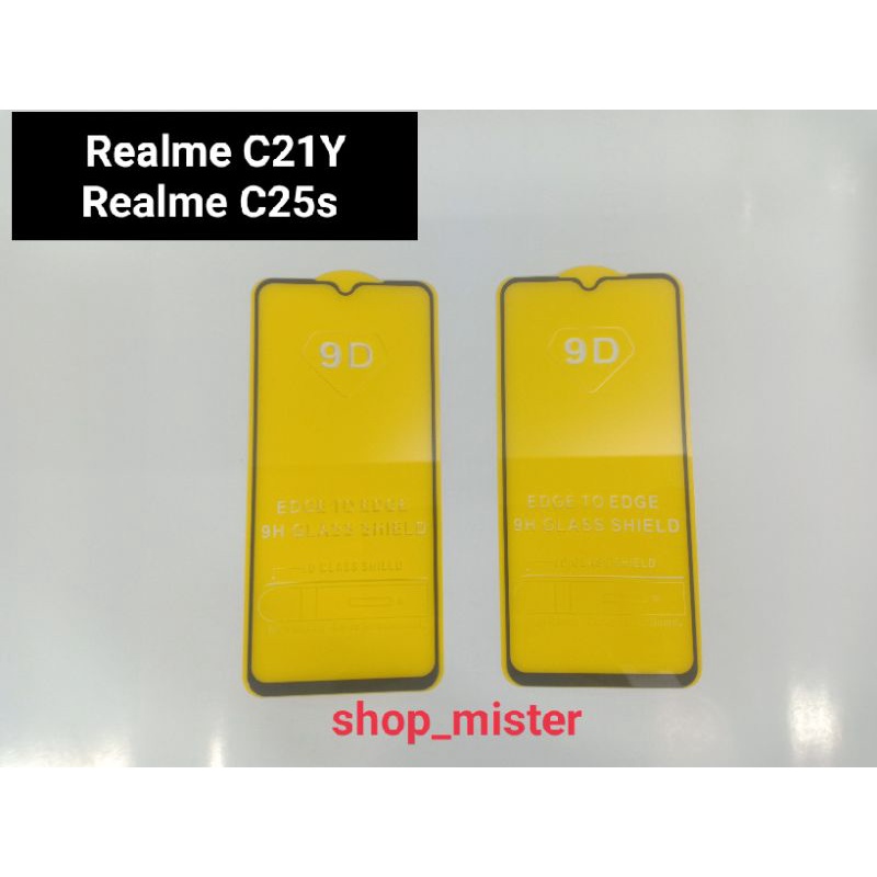 Tempered Glass Anti Gores Kaca Full Layar Full Lem Realme C21Y  Realme C25s