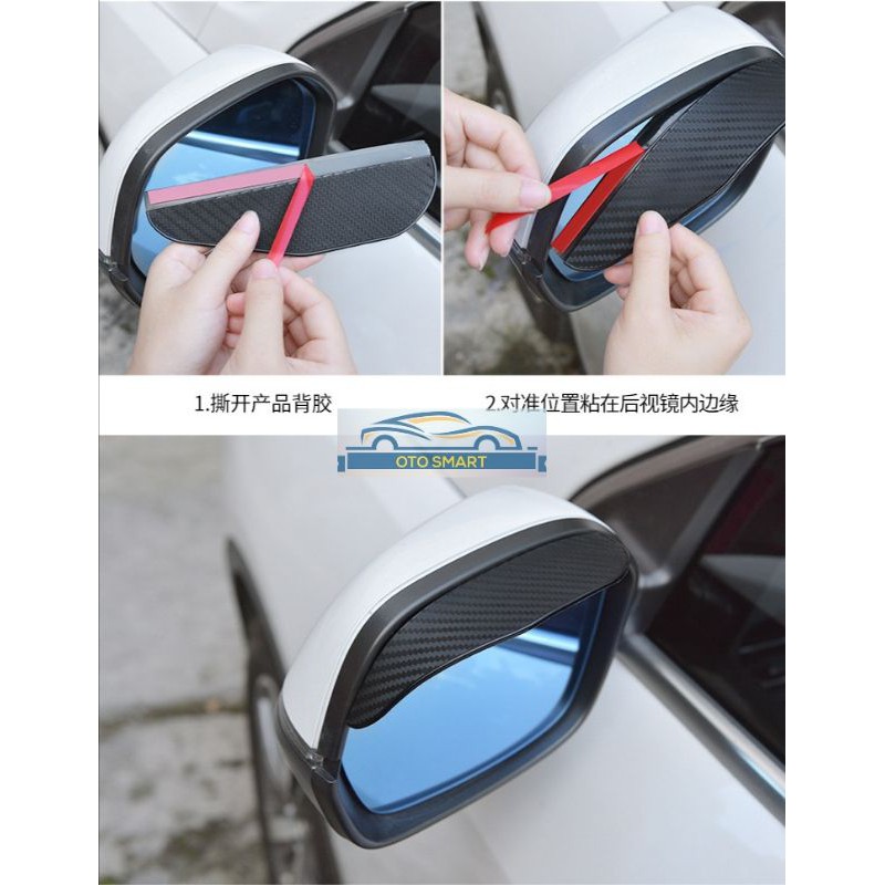 Talang Air Spion Mobil Motif Sporty / Topi Penahan Dan Pelindung Spion Mobil