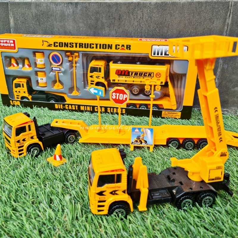 mainan diecast mini car series construction truck metal besi figure pajangan mobil truk konstruksi b