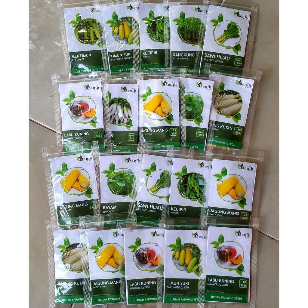 BEBAS PILIH JENIS BIBIT PAKET HEMAT 20 BUNGKUS BIBIT BENIH SAYURAN