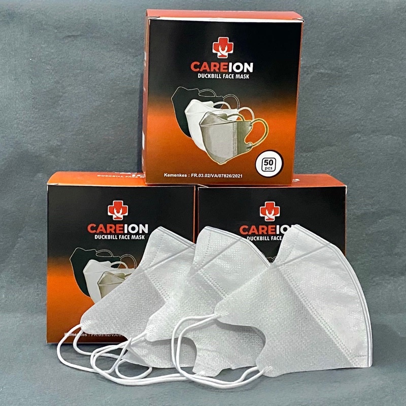 Masker Duckbill isi 50pcs Earloop Mask Protective Mask Termurah Disposable Mask Duckbil Garis Putih