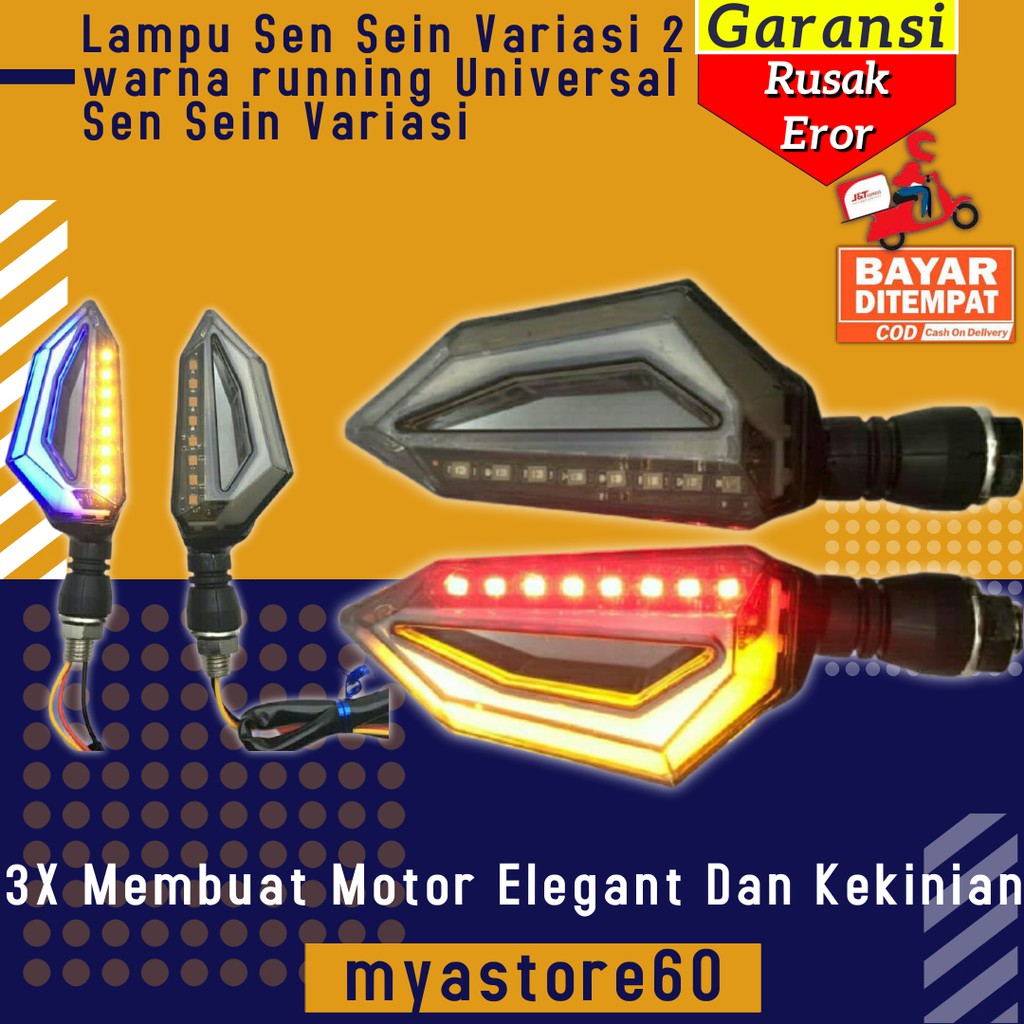 Lampu Sen Sein Variasi 2 warna running Universal Motor