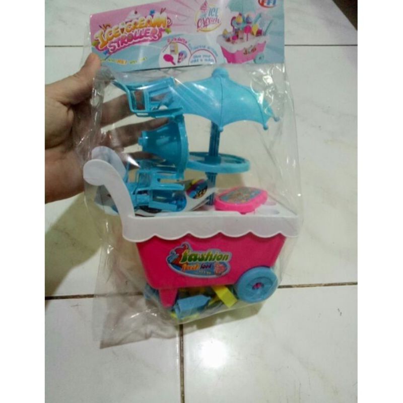 FI 501 - Mainan Gerobak Ice Cream Stroller FI501 Lengkap 1 set Kursi