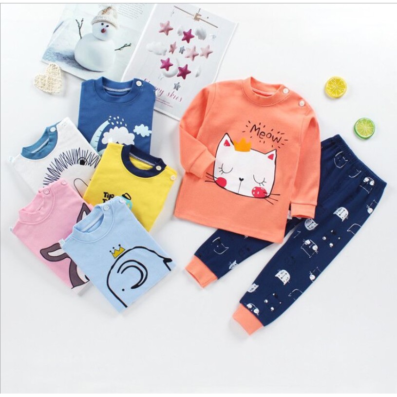 Mimicat - Setelan piyama lengan panjang anak / baju tidur anak/baju setelan bayi anak