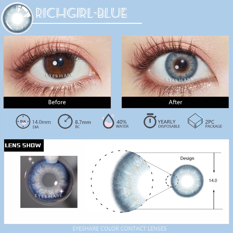 Exoticon Soflen Model Terbaru 2023 COD Fashion Softlens Murah Lensa Kontak Warna Alami Lensa Kontak Hijau - RICH GIRL Natural Eyes