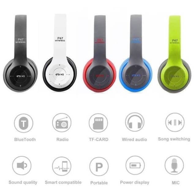 Headphone wirelles Bluetooth P47 / headset bluetooth Megabass