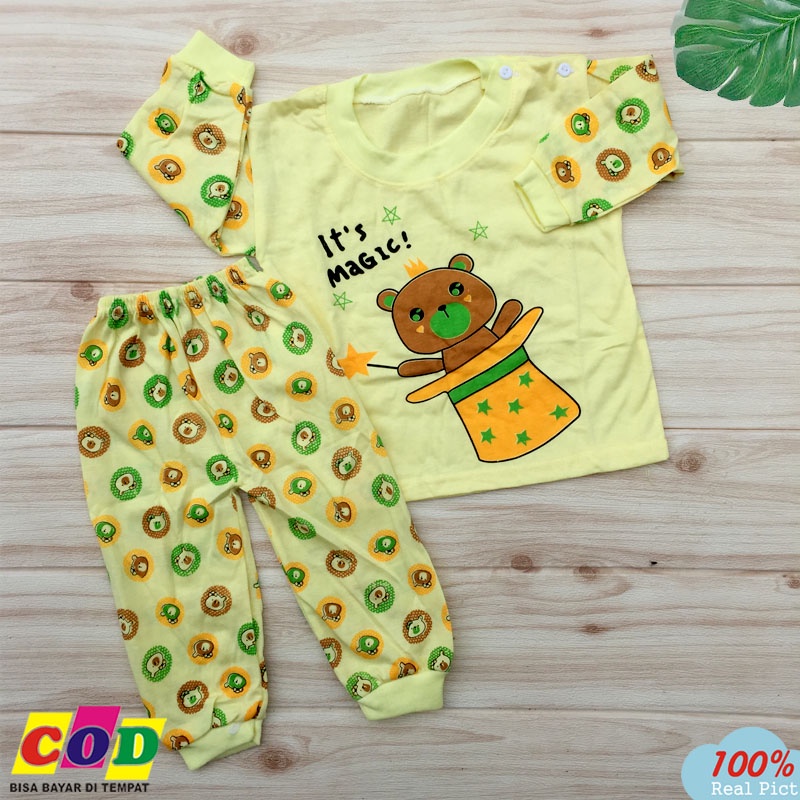 Ana Baby - Baju Bayi Piyama Bayi Setelan Kaos Oblong Lengan Panjang Anak usia 3-12 Bulan