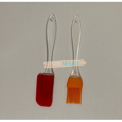 [BISA COD] Spatula Kuas Silikon 1 Set Dapat 2 Ukuran Kecil Khusus Makanan Food Grade MURAH