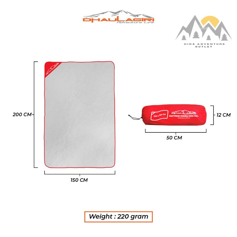 DH Double Side Matrass Foil/Matras Foil Dhaulagiri 200x150cm