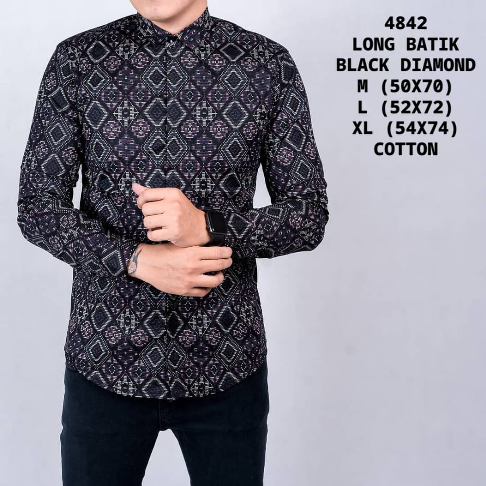 Batik Pria Diamond Hitam