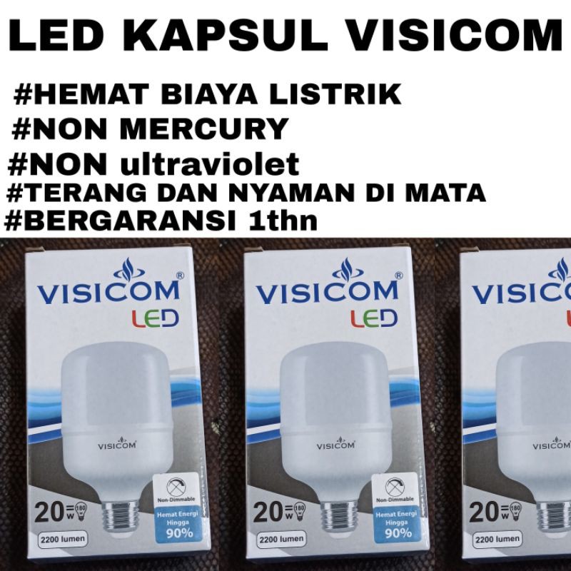 LED KAPSUL VISICOM 20WATT 2200 LUMMENT GARANSI 1TAHUN
