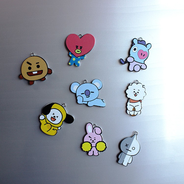 Bts bt21 logam mini magnet kulkas genteng konser di sekitar magnet Fridge sticker