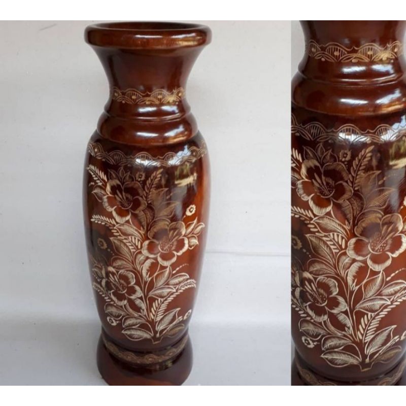 GUCI CUKIT MOTIF BUNGA (Tinggi 77 cm) Kayu Jati
