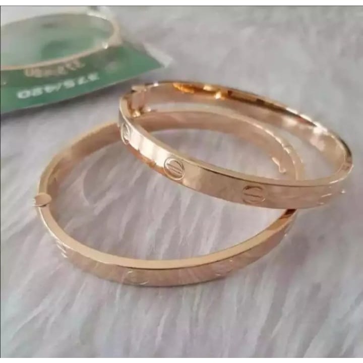 Gelang Titanium Kekinian LIngkaran Kecil DM 5cm,Warna Rose Gold