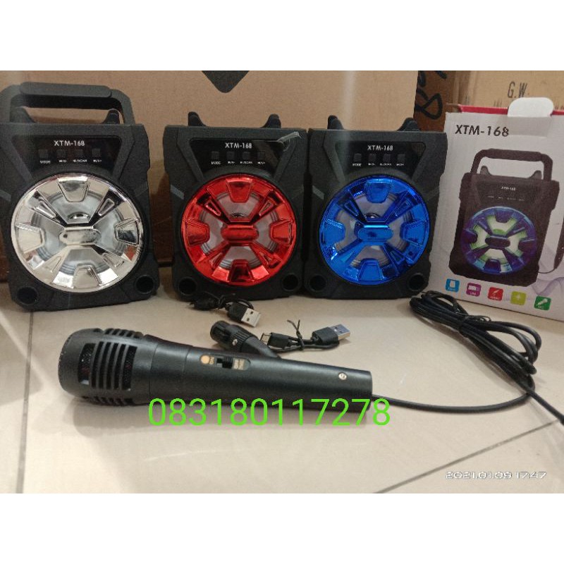 speaker bluetooth free mic karaoke xtm 168