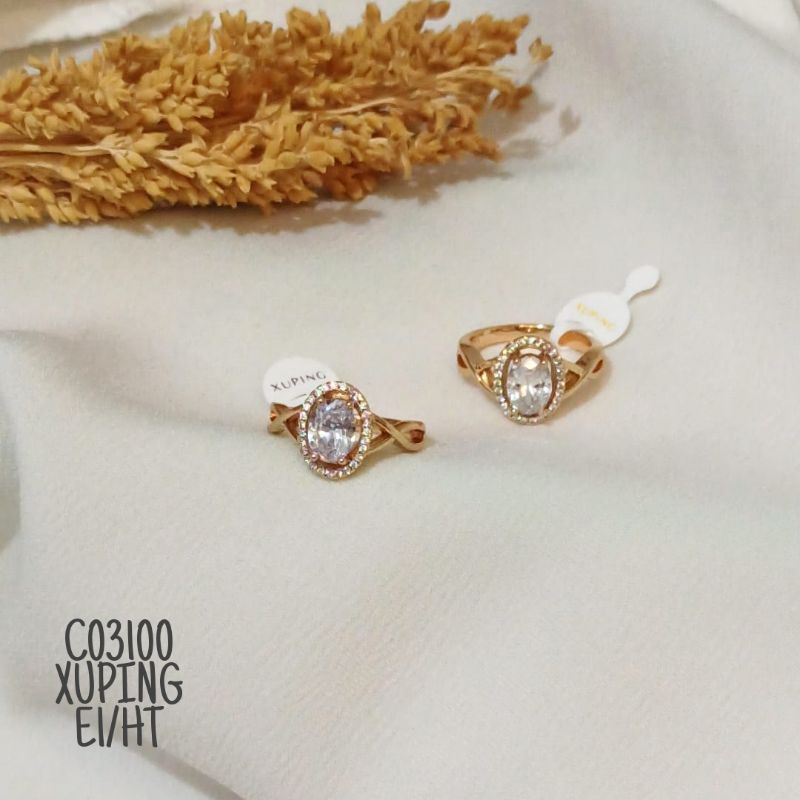 Cincin Xuping Zircon Oval warna Gold C03100