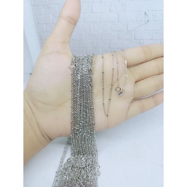 KALUNG PERAK ASLI SILVER 925 LAPIS EMAS/KALUNG RANTAI JEDAR+LIONTIN HURUF LATIN MP/ASLI SILVER/FASHION WANITA TERBARU