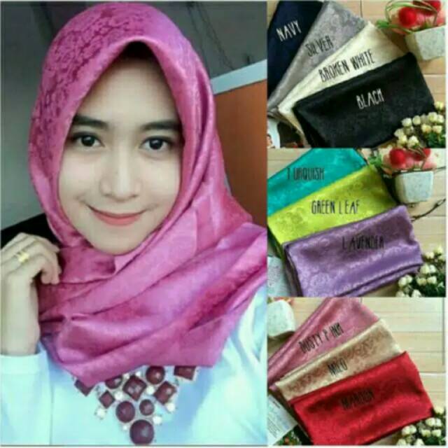 Jilbab segiempat jaguar silk / square emboss