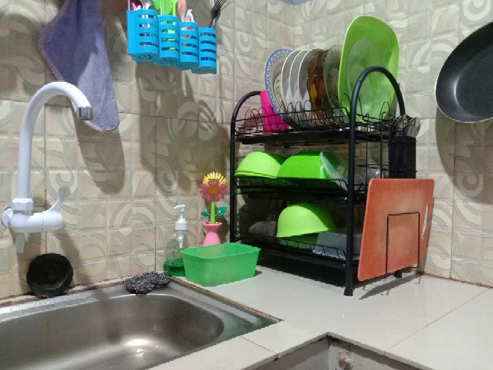 Terbaru !! Rak Piring Peralatan Makan Serbaguna Rak Dapur Multifungsi - 3 Susun