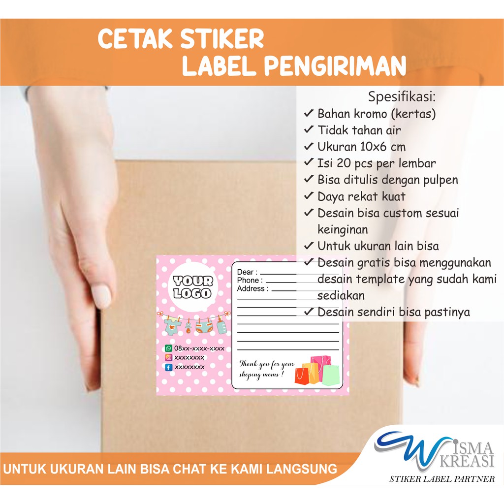 

Cetak stiker label kirim / label alamat murah