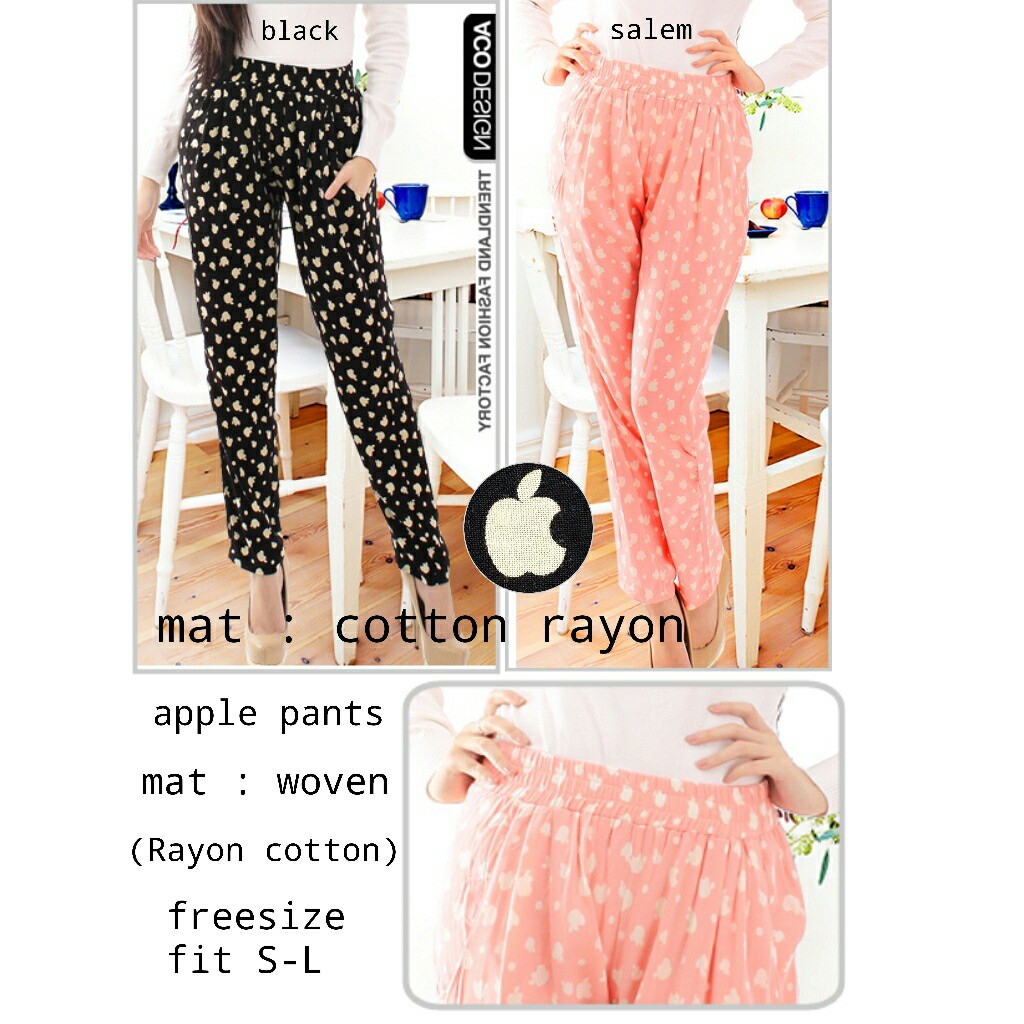 SALE celana rumah santai apel apple celana panjang wanita