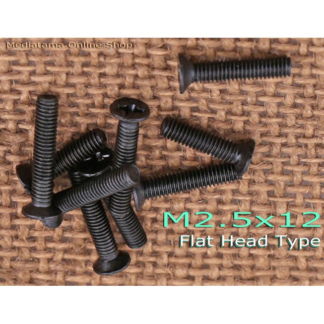 Baut/Sekrup Laptop Notebook Netbook M2.5x12 Flat Head