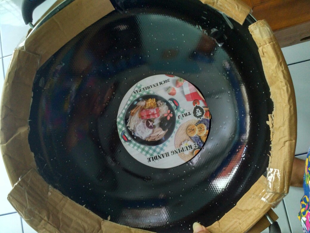 Wajan Enamel Penggorengan Goreng Serbaguna Anti Gores Anti Lengket