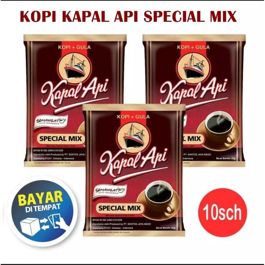 

Kapal Api Special Mix 1 Renceng | Kopi Hitam + Gula (10 Sachet @25gr)