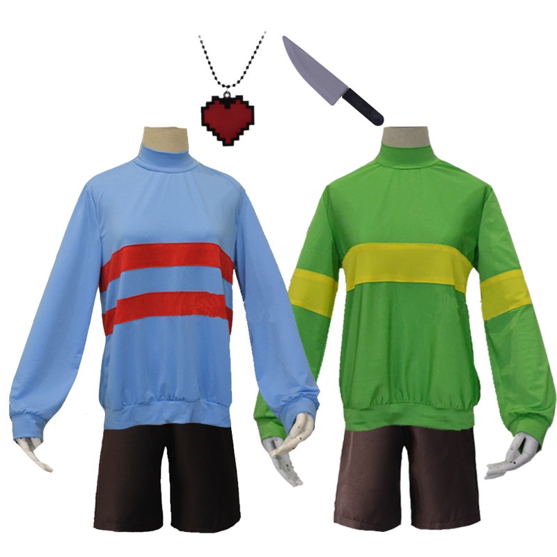 PREORDER Games Undertale Frisk Striped Tops Long Sleeve Suits Men Women Casual Shirts Halloween Carn
