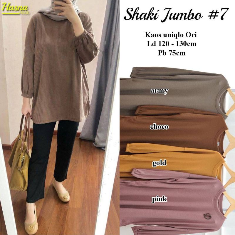 10.3 Shaki blouse/blouse top jumbo fab kaos uniqlo by Hasna