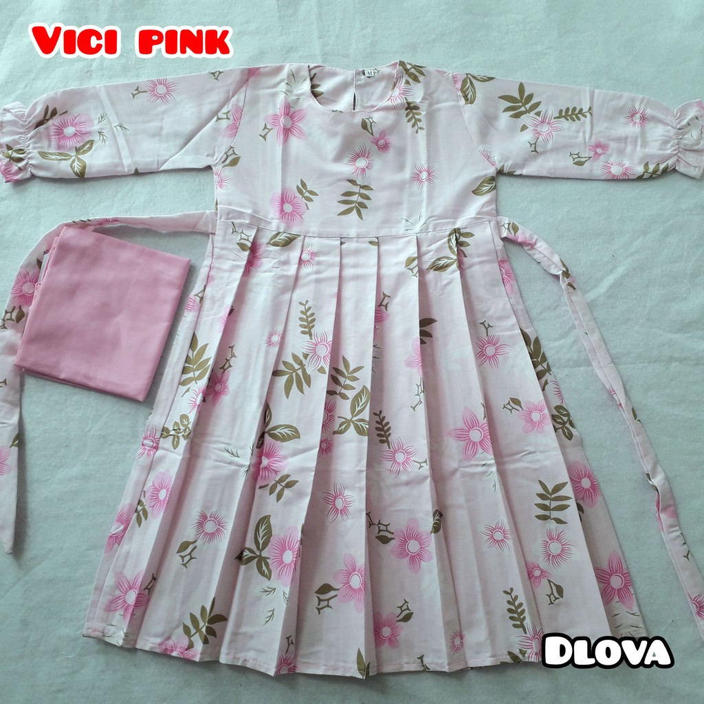 Gamis anak motif bunga plus kerudung 1-8thn | Shopee Indonesia