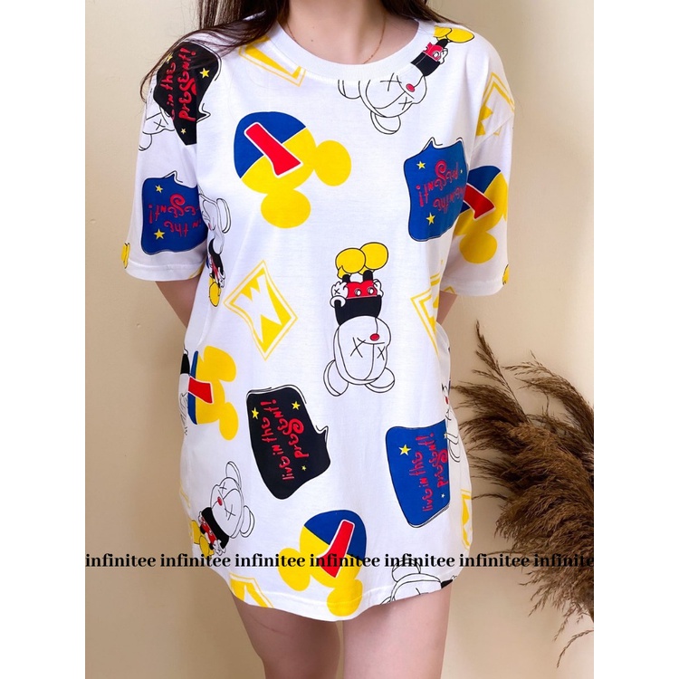 Kaos Oversize Wanita Atasan Wanita Jumbo Bahan Cotton Combed 30s Motif Full Print