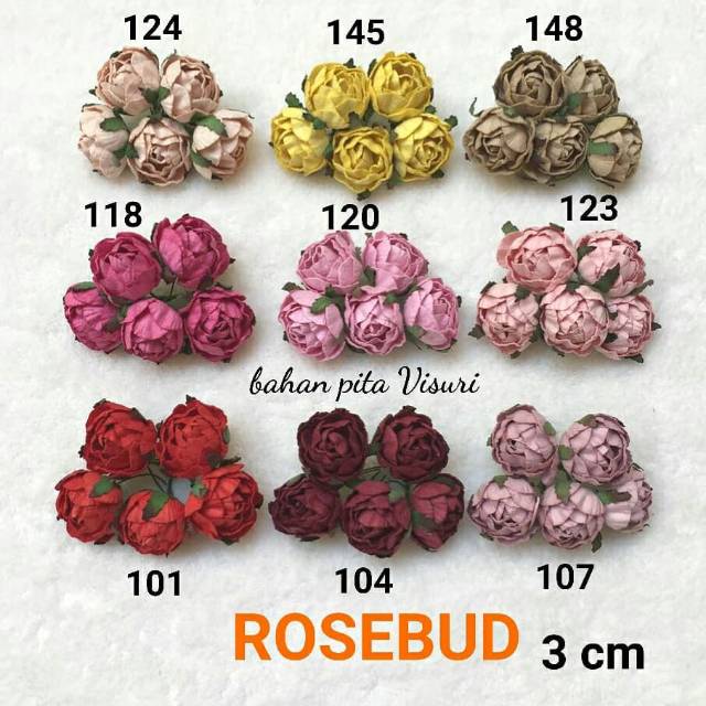 Paper Flower Rosebud  3cm Seri C