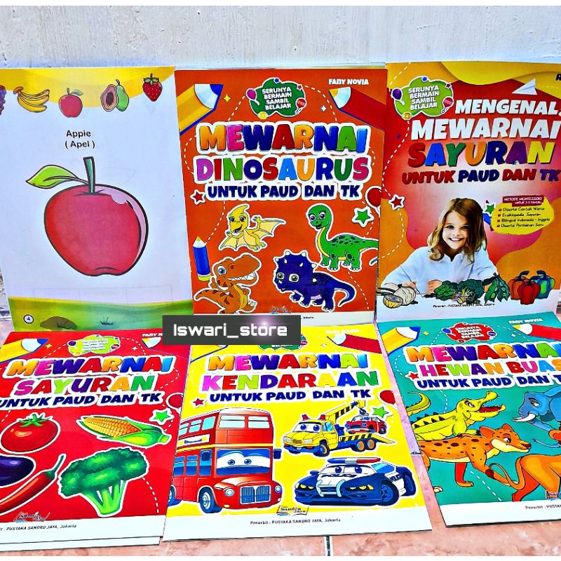 PAUD TK buku mewarnai ukuran besar
