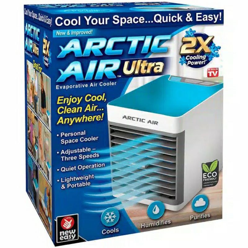 Arctic Air Ultra 2x Cooling Power Ac Mini Portable Air Cooler 7 LED