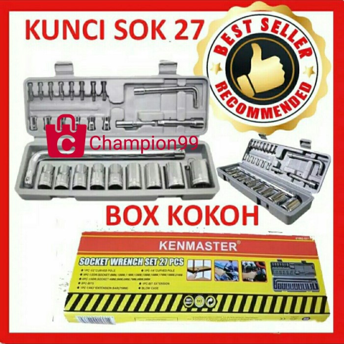 Kunci Sok Sock 27 PCS KENMASTER ORI/Socket Wrench Set KENMASTER 27 PCS