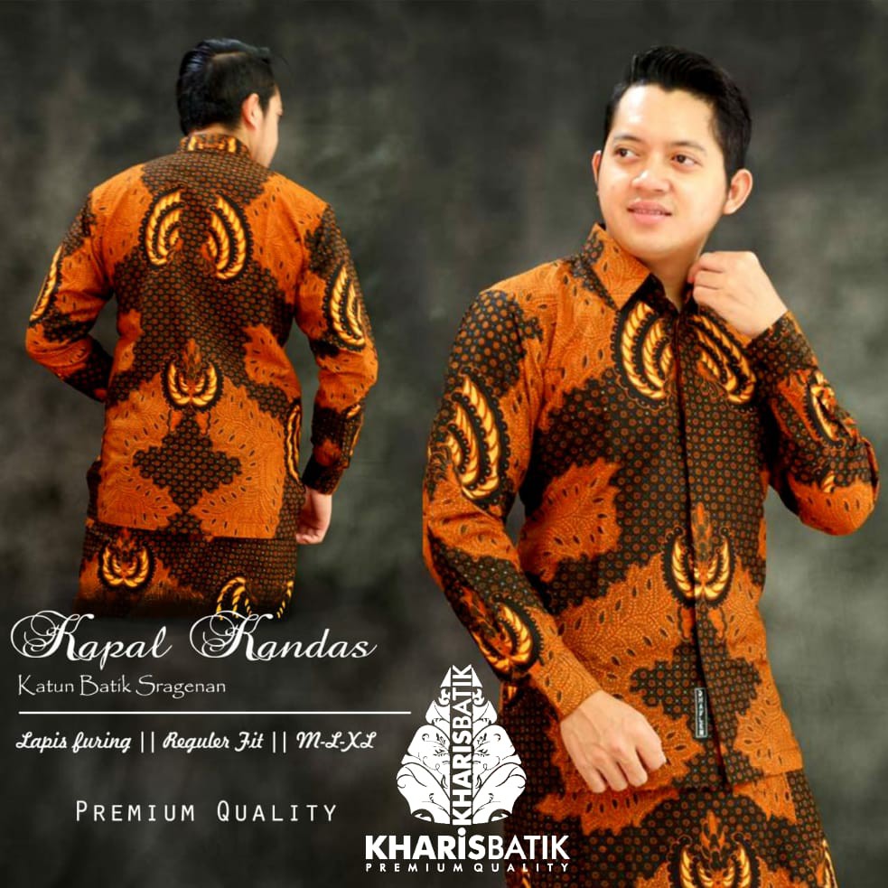 KAPAL KANDAS KHARIS BATIKSOLOAMANAH KEMEJA BAJU BATIK PRIA SOLO LENGAN PANJANG PENDEK LAPIS FURING ATASAN BATIK PREMIUM MODERN KATUN HALUS KAWUNG WENING PRINGGODANI GARUDA MERAH BANU AUN PARANG SUNGU BANU GOWAS JAGAD WULUNG GURDO DANU CHEVRON BASWARA