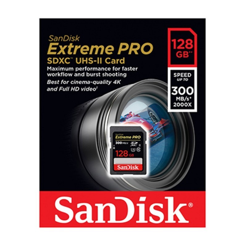 SD Card SanDisk Extreme Pro SDXC 128GB 300MB/s (SDSDXDK-128G-GN4IN)