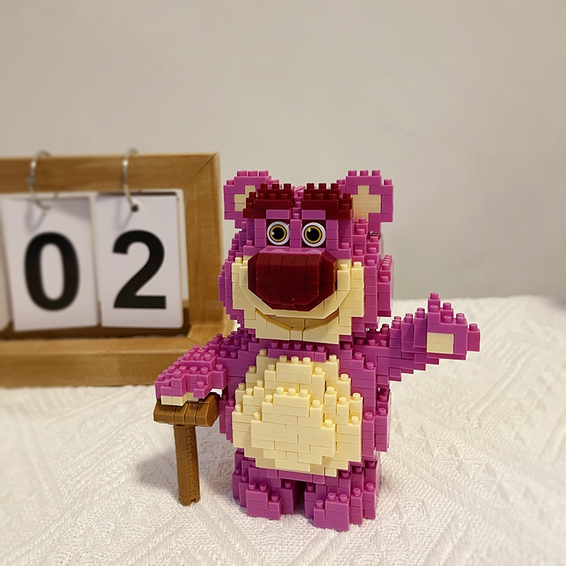 Mainan Balok Lotso Edukasi Karakter Kartun Mainan Balok DIY 3D Puzzle Brick Mini